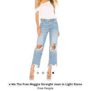 Free People x We The Free Maggie Straight Jean in Light Stone